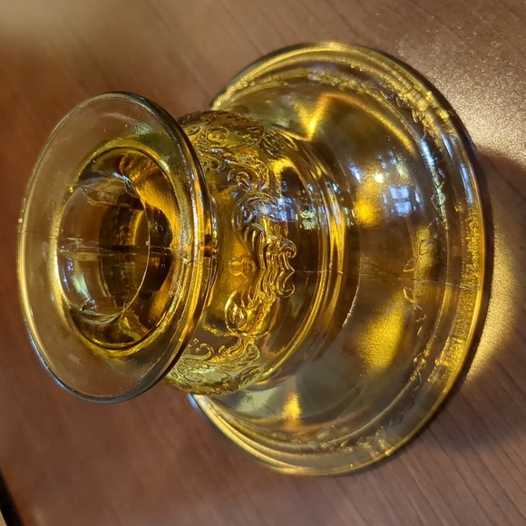 Federal Madrid Amber Glass Taper Holders - Picture 7 of 13